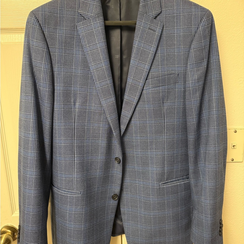 Tommy Hilfiger Blue Windowpane Blazer Suit Jacket 44L